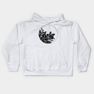 Monogram with butterfly and plumeria Kids Hoodie